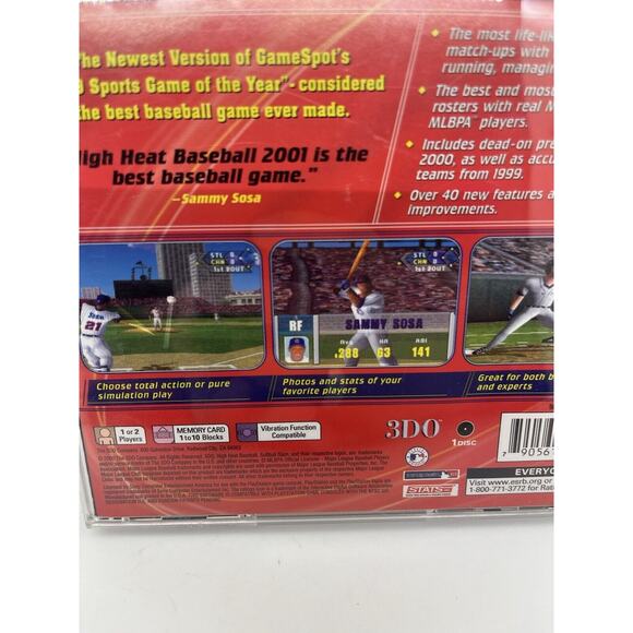 Sammy Sosa High Heat Baseball 2001 Sony PlayStation 1PS1 CIB Tested and Working - Picture 6 of 8